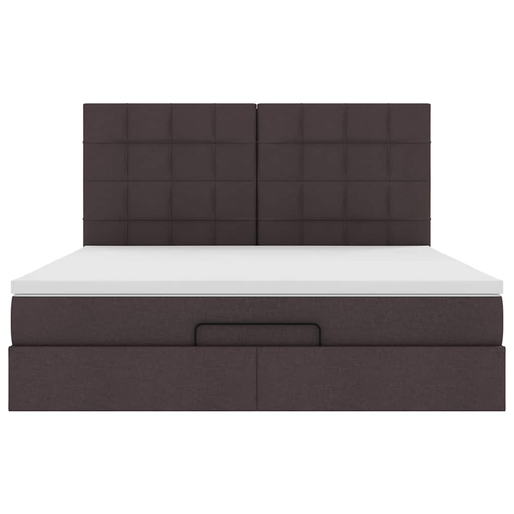 Struttura Letto Pouf con Materassi 200x200 cm in Tessuto