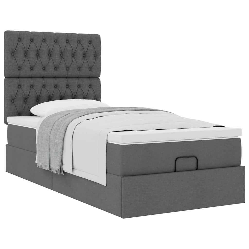 Struttura Letto Pouf con Materasso 180x200 cm in Tessuto | homemem39