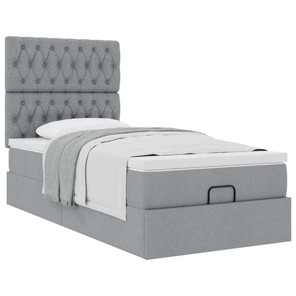 Struttura Letto Pouf con Materasso 90x190 cm in Tessuto | homemem39