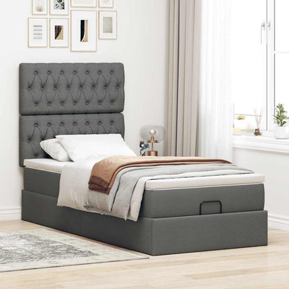 Struttura Letto Pouf con Materasso 90x190 cm in Tessuto | homemem39
