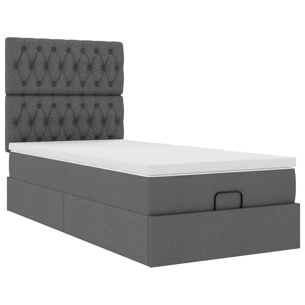 Struttura Letto Pouf con Materasso 90x190 cm in Tessuto | homemem39