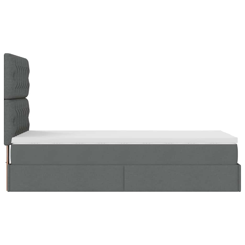 Struttura Letto Pouf con Materasso 90x190 cm in Tessuto | homemem39