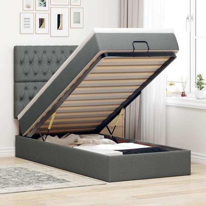 Struttura Letto Pouf con Materasso 90x190 cm in Tessuto | homemem39