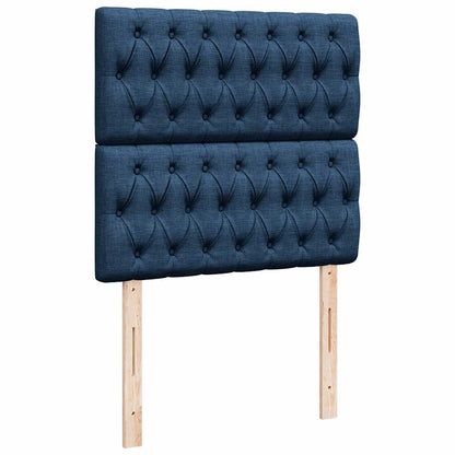 Struttura Letto Pouf con Materasso Blu 90x190 cm in Tessuto | homemem39