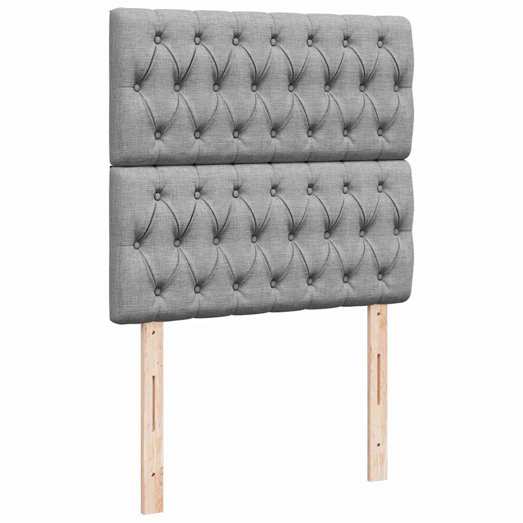 Pouf Letto con Materasso Grigio Chiaro 90x200 cm in Tessuto - homemem39