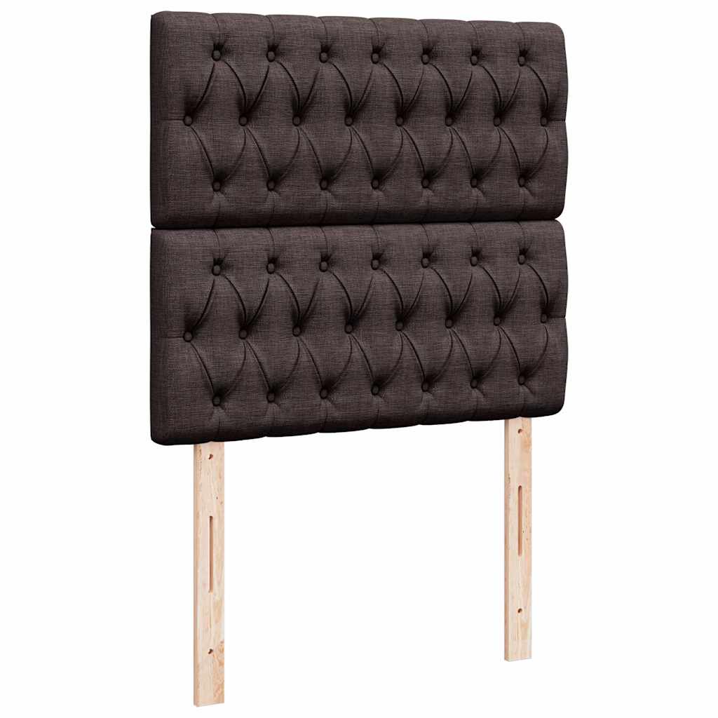 Pouf Letto con Materasso Marrone Scuro 90x200 cm in Tessuto | homemem39