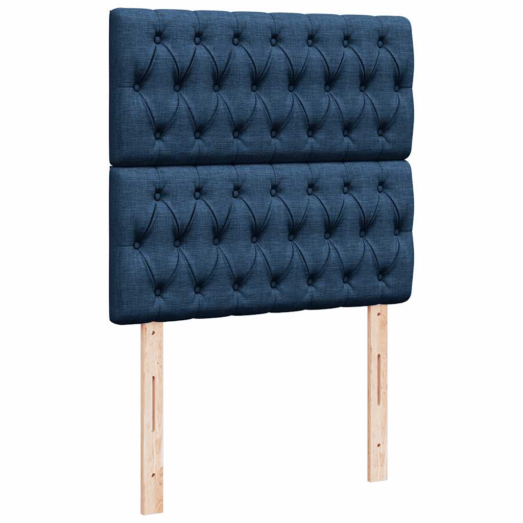 Pouf Letto con Materasso Blu 90x200 cm in Tessuto