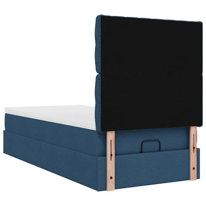 Pouf Letto con Materasso Blu 90x200 cm in Tessuto | homemem39