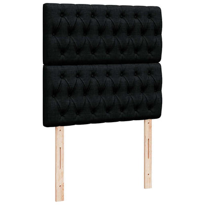 Pouf Letto con Materasso Nero 100x200 cm in Tessuto | homemem39