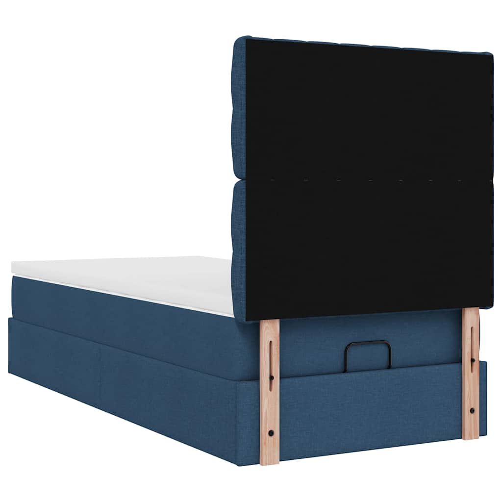 Pouf Letto con Materasso Blu 100x200 cm in Tessuto | homemem39