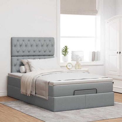 Struttura Letto Pouf con Materasso 120x190 cm in Tessuto | homemem39