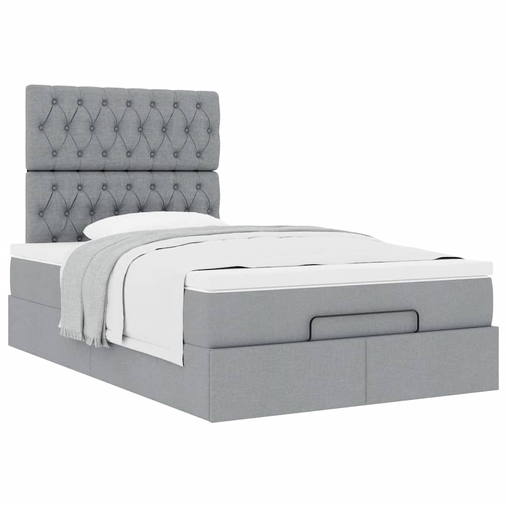 Struttura Letto Pouf con Materasso 120x190 cm in Tessuto | homemem39