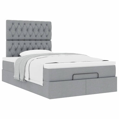 Struttura Letto Pouf con Materasso 120x190 cm in Tessuto | homemem39