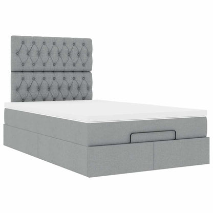 Struttura Letto Pouf con Materasso 120x190 cm in Tessuto | homemem39