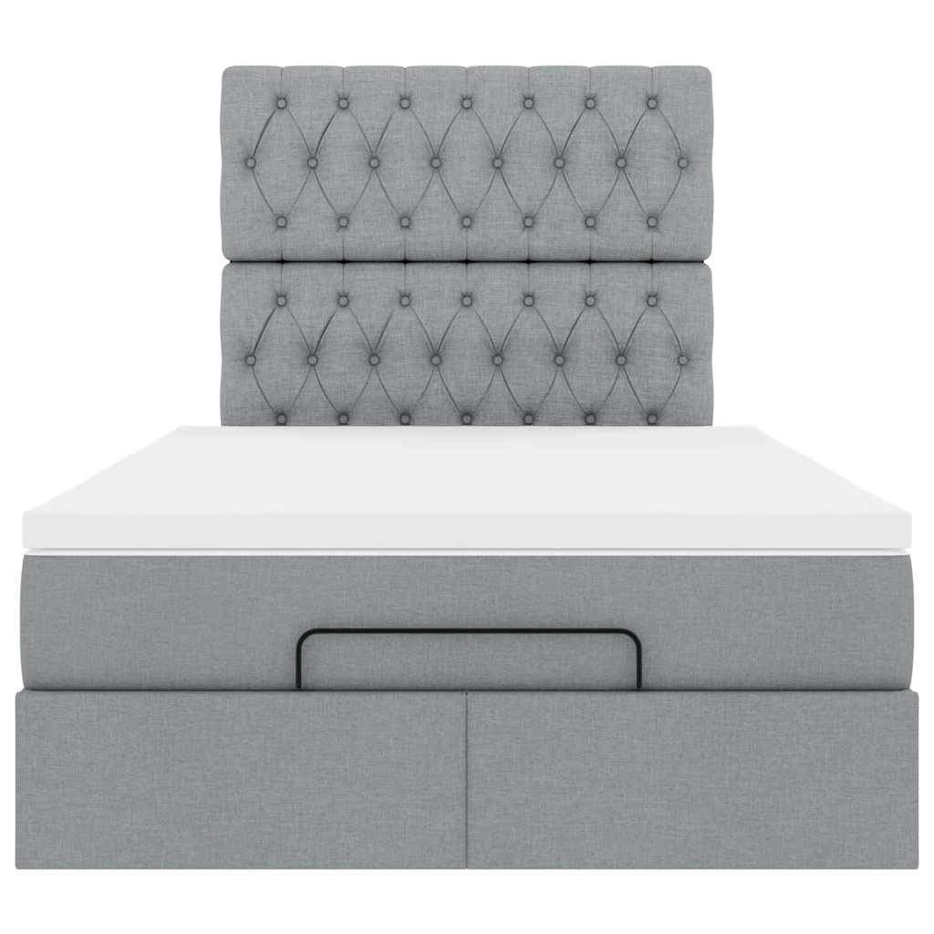 Struttura Letto Pouf con Materasso 120x190 cm in Tessuto | homemem39
