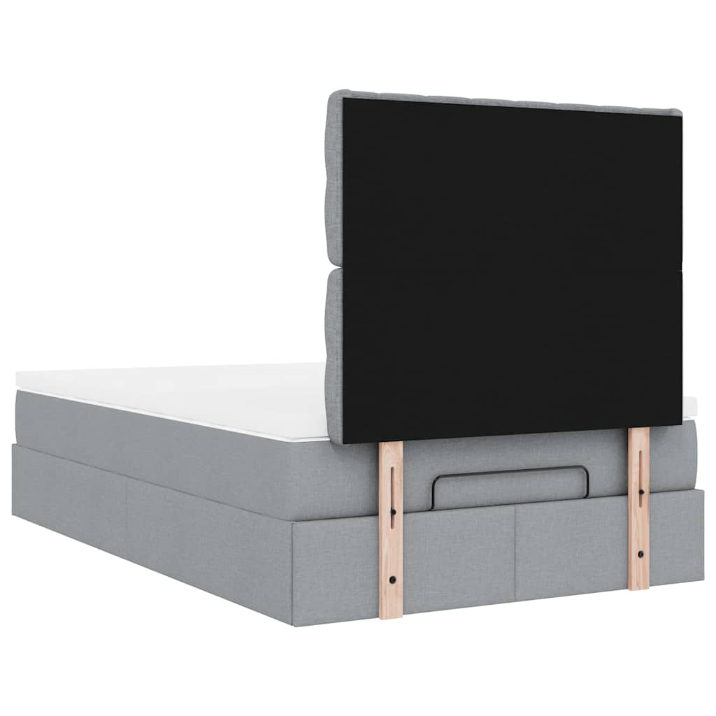 Struttura Letto Pouf con Materasso 120x190 cm in Tessuto | homemem39