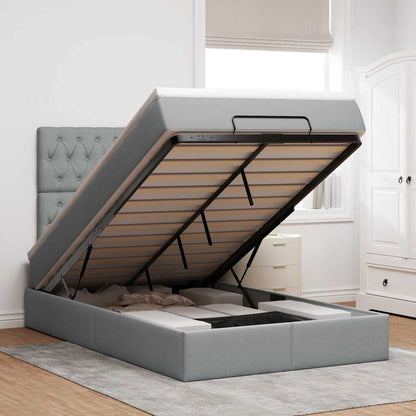 Struttura Letto Pouf con Materasso 120x190 cm in Tessuto | homemem39