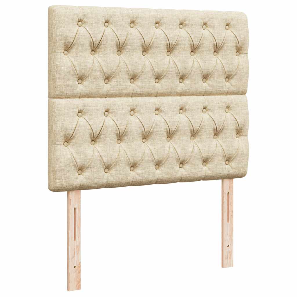Struttura Letto Pouf con Materasso Crema 120x190 cm in Tessuto | homemem39