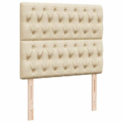 Struttura Letto Pouf con Materasso Crema 120x190 cm in Tessuto | homemem39
