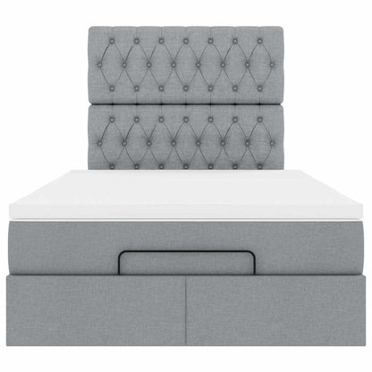 Struttura Letto Pouf con Materasso 120x200 cm in Tessuto - homemem39