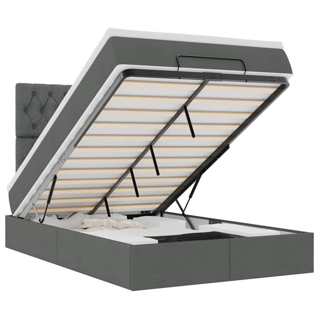 Struttura Letto Pouf con Materasso 120x200 cm in Tessuto - homemem39