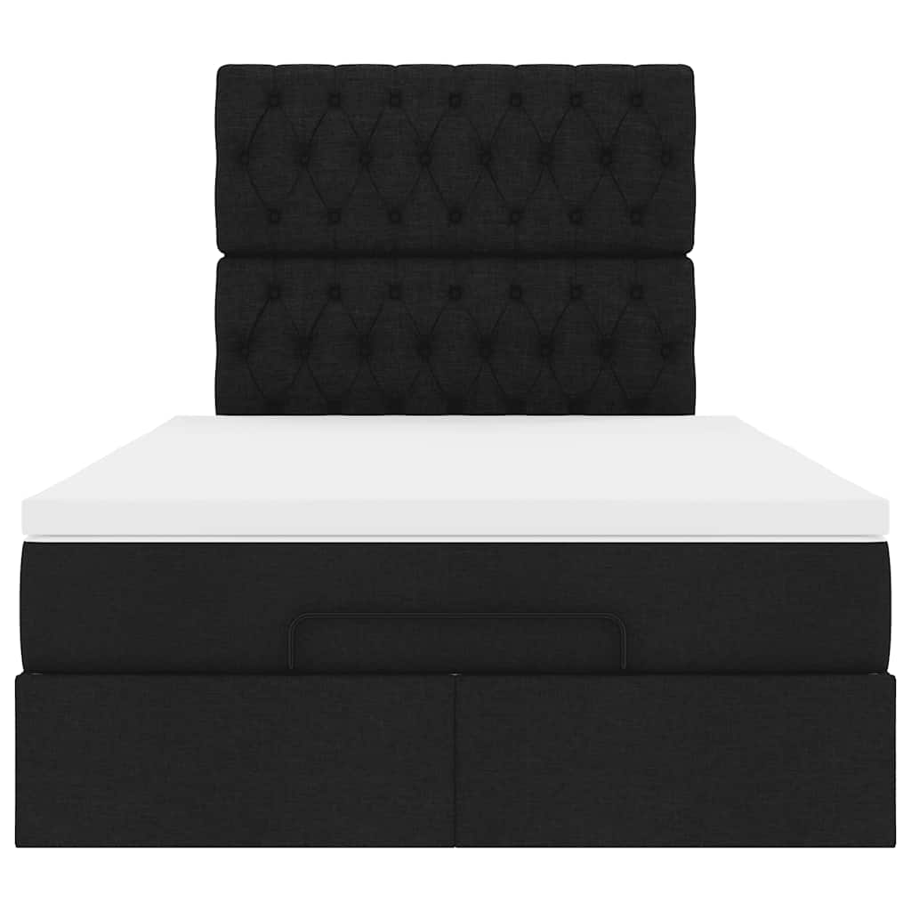 Struttura Letto Pouf con Materasso Nero 120x200 cm in Tessuto - homemem39