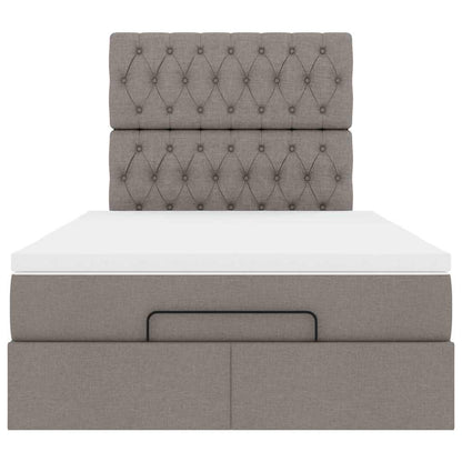 Struttura Letto Pouf con Materasso Tortora 120x200cm in Tessuto | homemem39