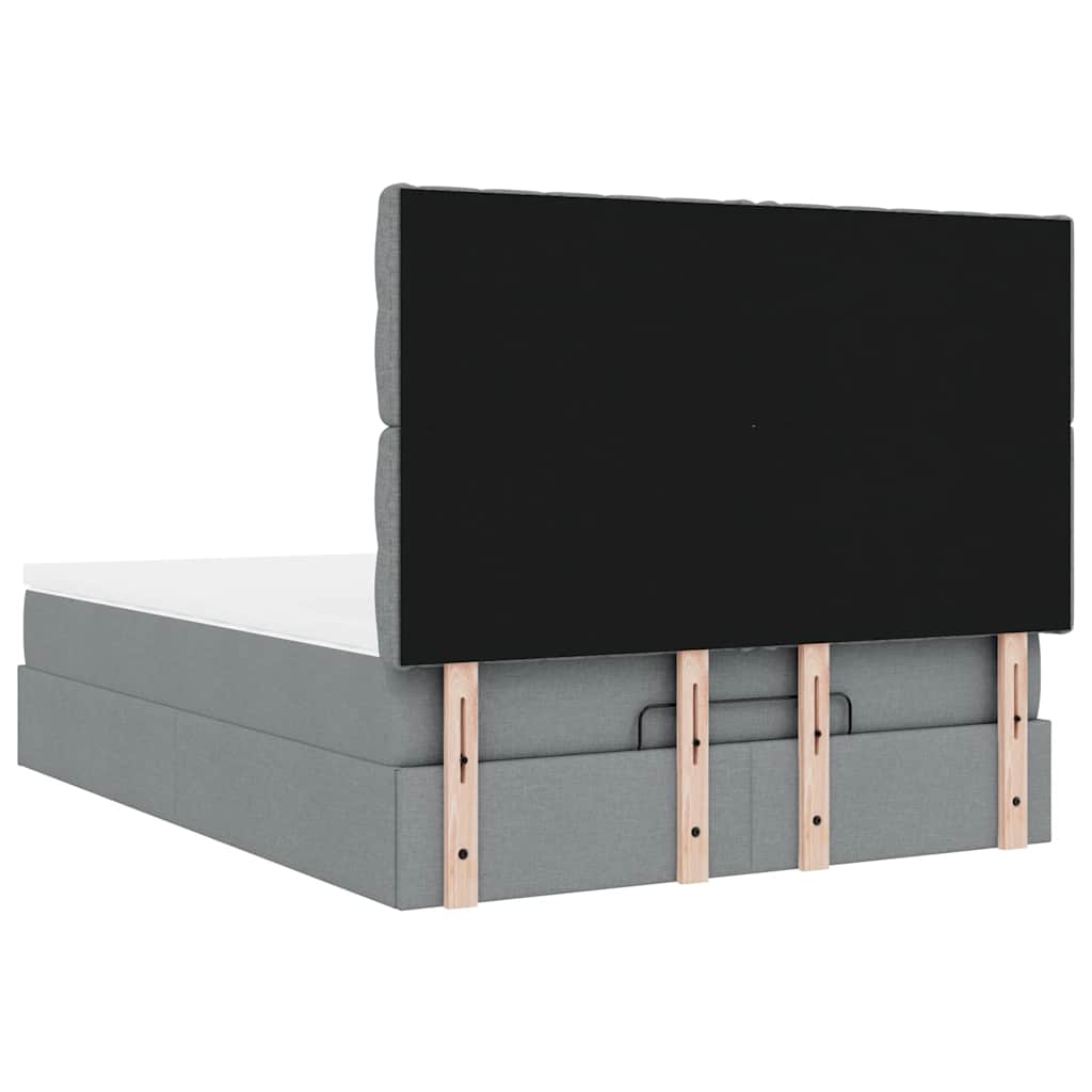 Struttura Letto Pouf con Materasso 140x190 cm in Tessuto | homemem39