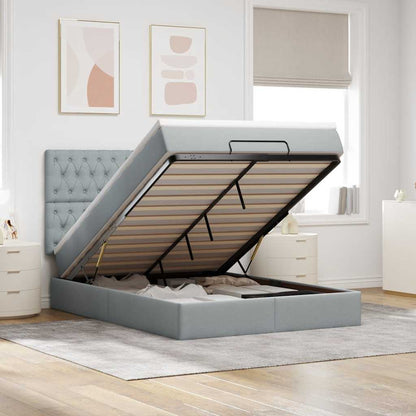 Struttura Letto Pouf con Materasso 140x190 cm in Tessuto | homemem39