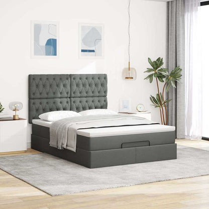 Struttura Letto Pouf con Materasso 140x190 cm in Tessuto | homemem39
