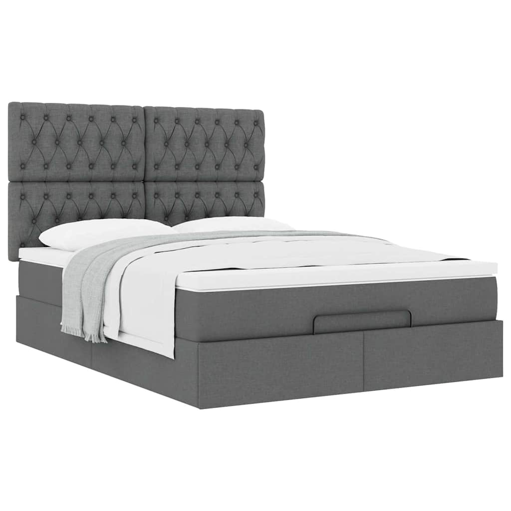 Struttura Letto Pouf con Materasso 140x190 cm in Tessuto | homemem39