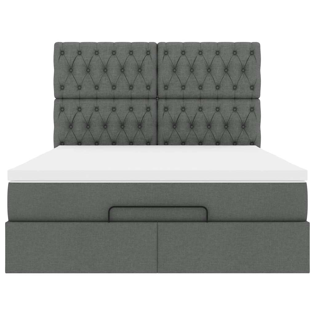 Struttura Letto Pouf con Materasso 140x190 cm in Tessuto | homemem39