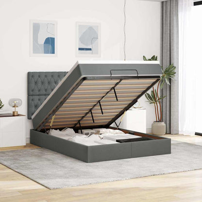 Struttura Letto Pouf con Materasso 140x190 cm in Tessuto | homemem39