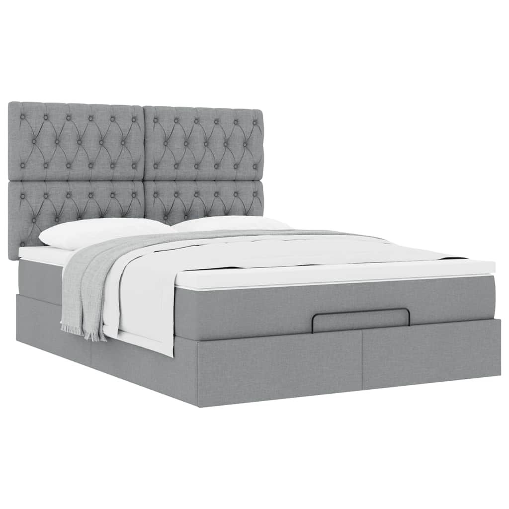 Struttura Letto Pouf con Materasso 140x200 cm in Tessuto | homemem39