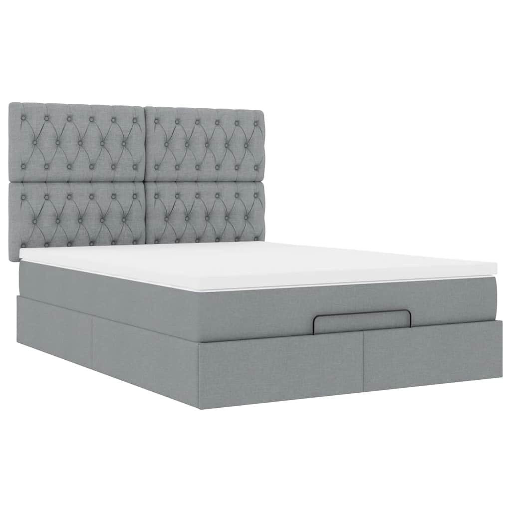 Struttura Letto Pouf con Materasso 140x200 cm in Tessuto | homemem39