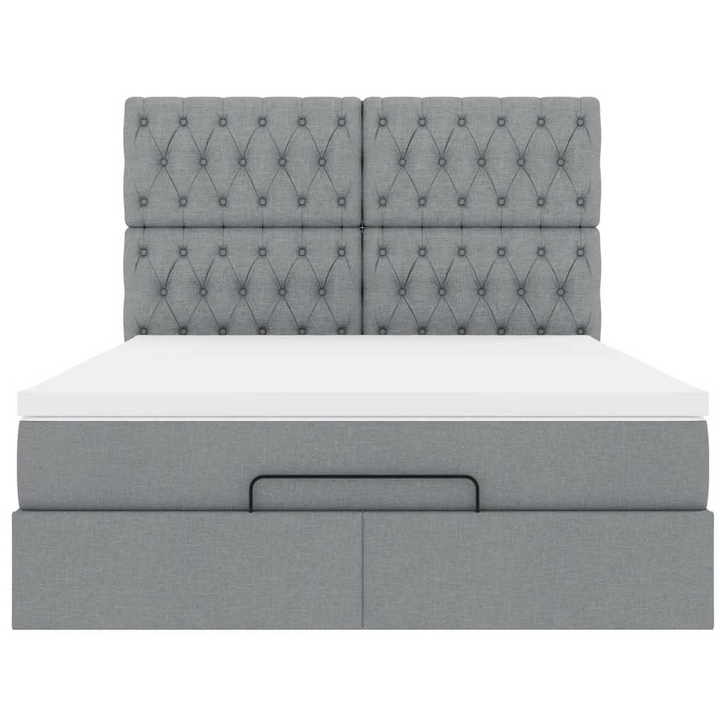Struttura Letto Pouf con Materasso 140x200 cm in Tessuto | homemem39