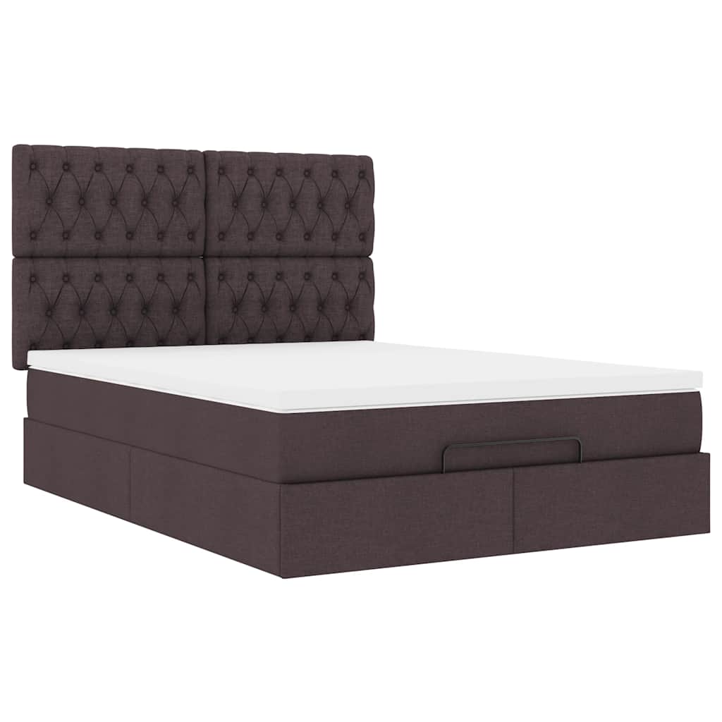 Struttura Letto Pouf con Materasso 140x200 cm in Tessuto | homemem39