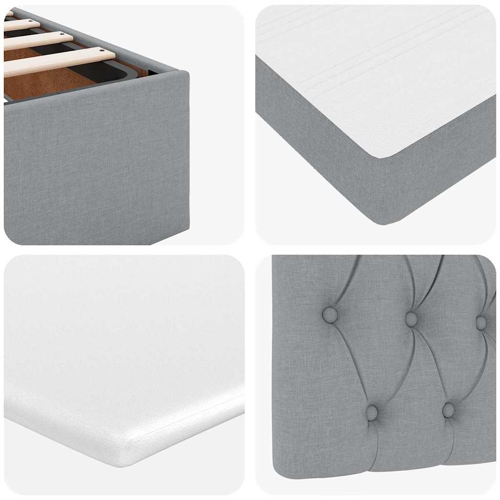 Struttura Letto Pouf con Materasso 160x200 cm in Tessuto