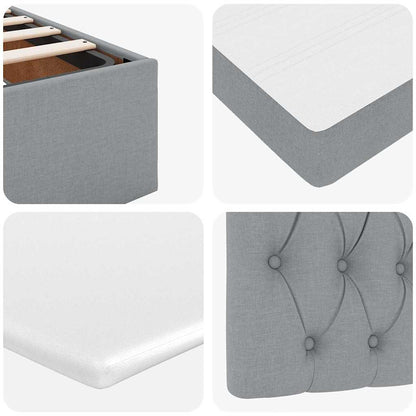 Struttura Letto Pouf con Materasso 160x200 cm in Tessuto