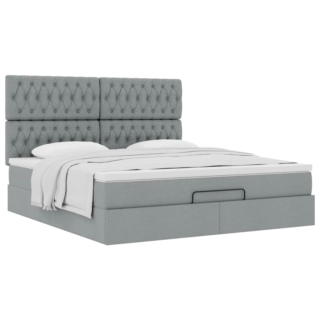 Struttura Letto Pouf con Materasso 160x200 cm in Tessuto | homemem39