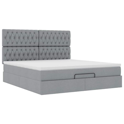 Struttura Letto Pouf con Materasso 160x200 cm in Tessuto | homemem39