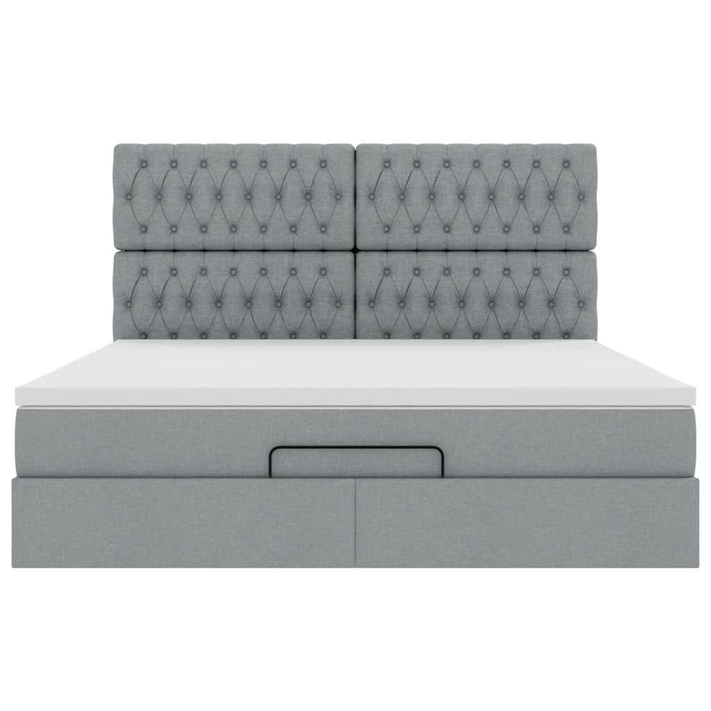 Struttura Letto Pouf con Materasso 160x200 cm in Tessuto | homemem39