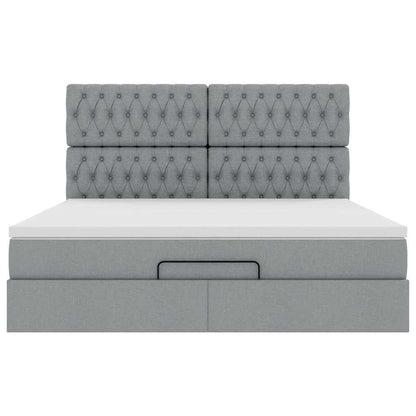 Struttura Letto Pouf con Materasso 160x200 cm in Tessuto | homemem39