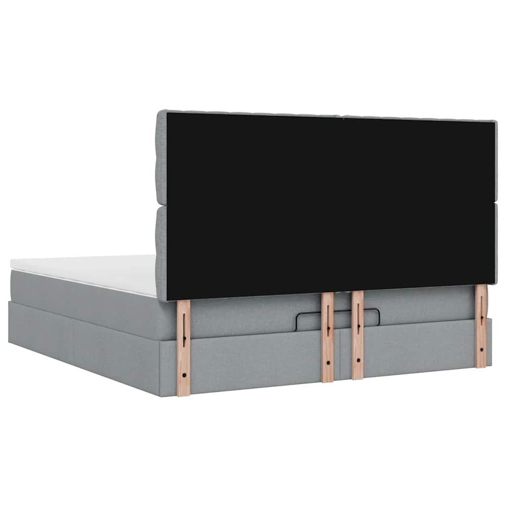 Struttura Letto Pouf con Materasso 160x200 cm in Tessuto | homemem39