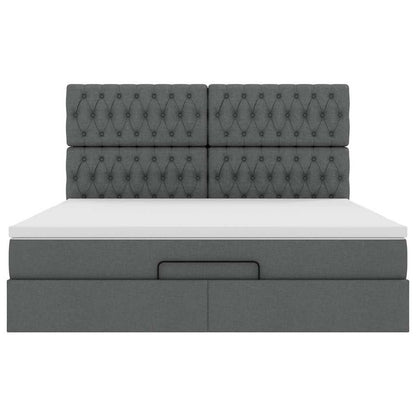 Struttura Letto Pouf con Materasso 160x200 cm in Tessuto | homemem39