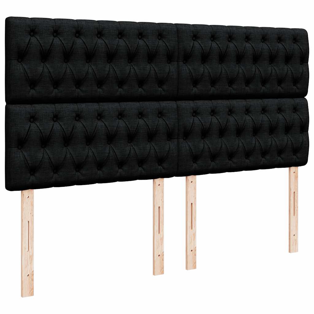 Struttura Letto Pouf con Materasso Nero 180x200 cm in Tessuto | homemem39