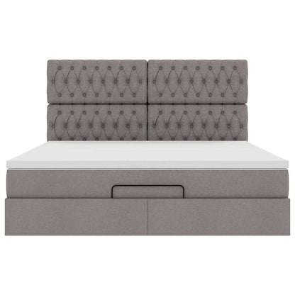 Struttura Letto Pouf con Materasso Tortora 180x200cm in Tessuto | homemem39