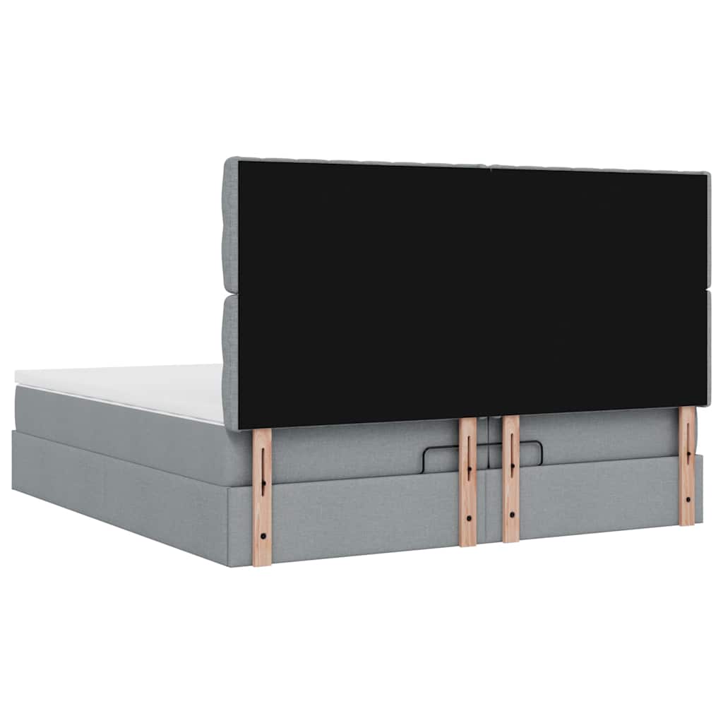 Struttura Letto Pouf con Materassi 200x200 cm in Tessuto | homemem39