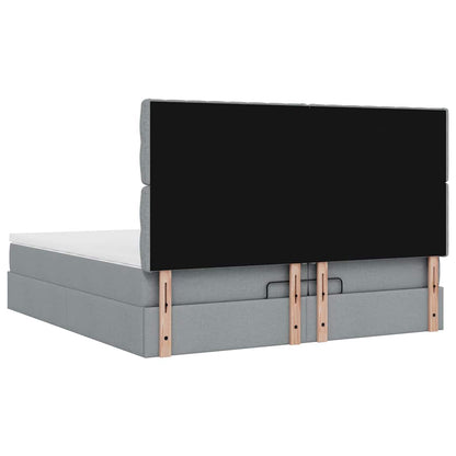 Struttura Letto Pouf con Materassi 200x200 cm in Tessuto | homemem39