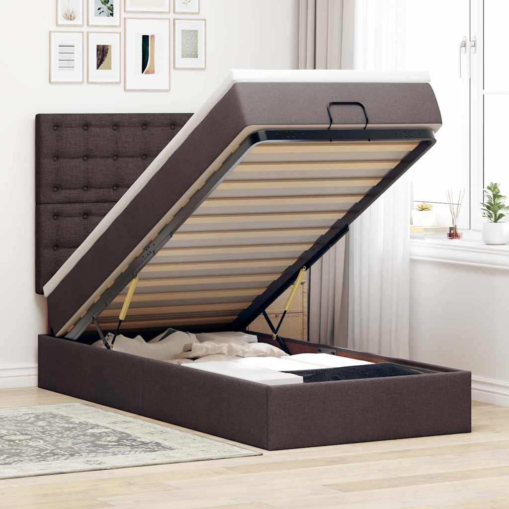 Struttura Letto Pouf con Materasso 80x200 cm in Tessuto | homemem39